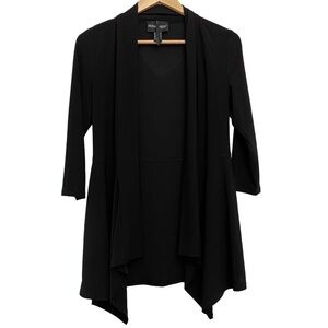 FRANK Lyman black Cardigan sweaters open front jersey silky jersey 3/4 sleeves 6